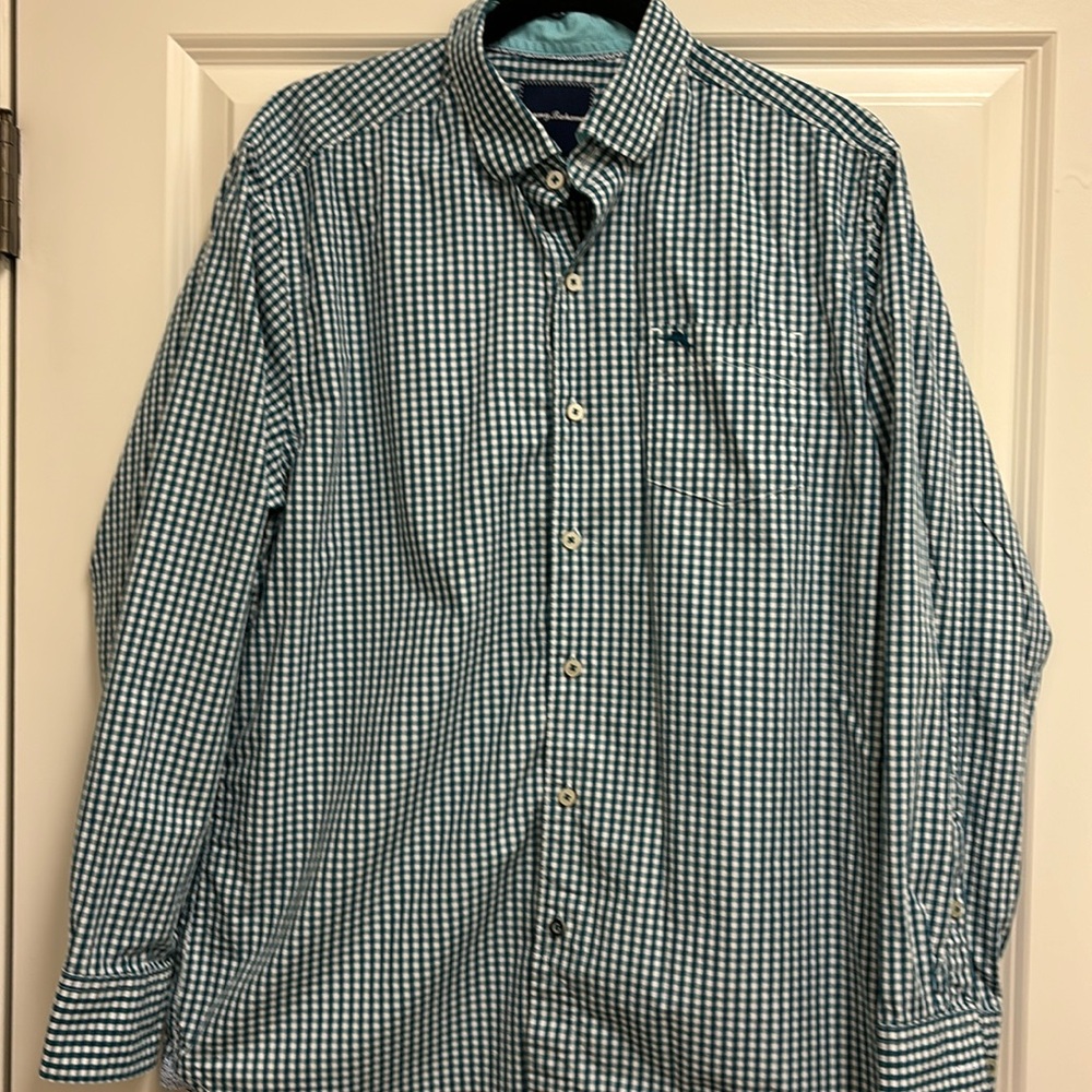 Worn once - TOMMY BAHAMA. Long sleeve button down